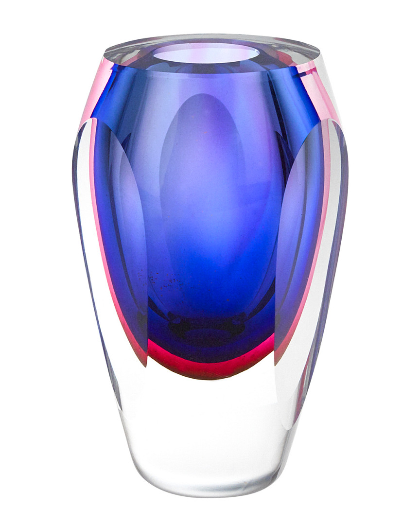 Badash Crystal Essence Murano Style Art Glass Violet Vase In Purple