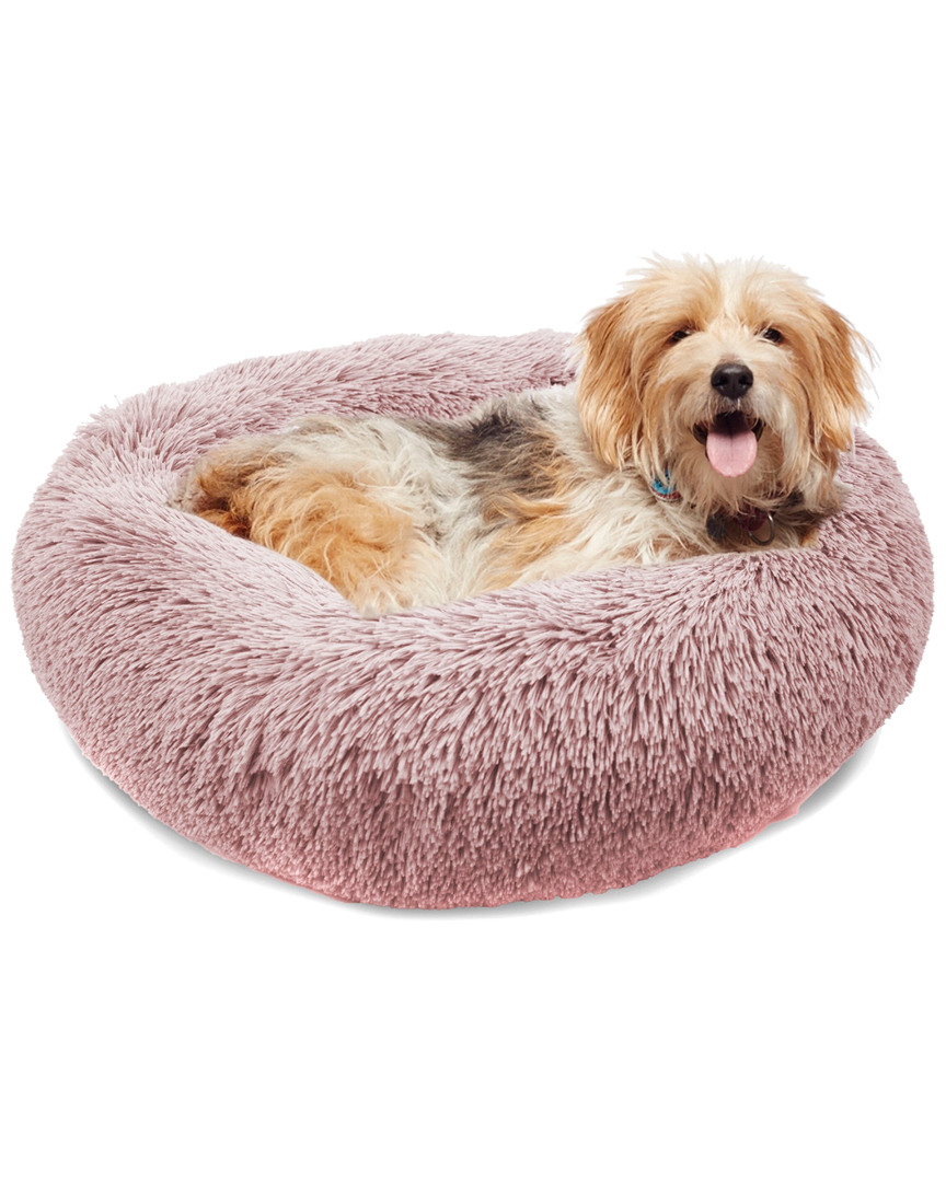 Precious Tails Super Lux Shag Faux Fur Pet Bed In Pink