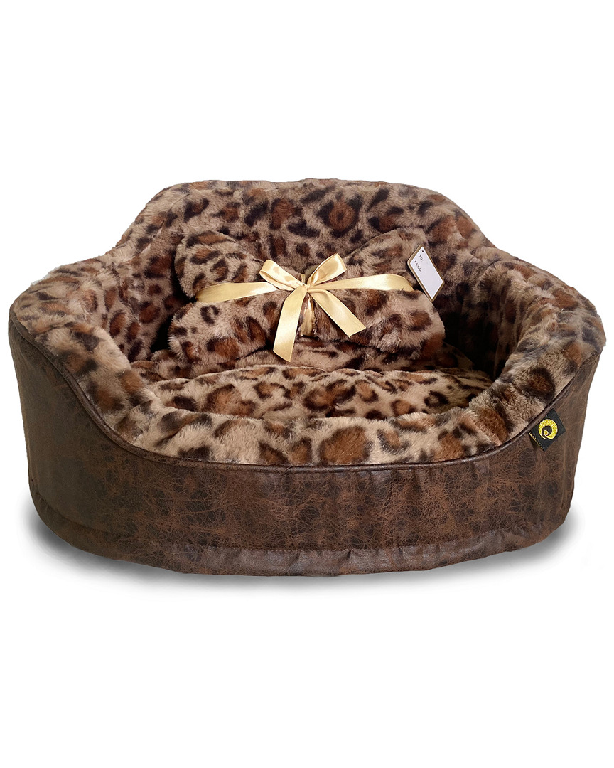 Precious Tails Leopard Princess Bed In Brown