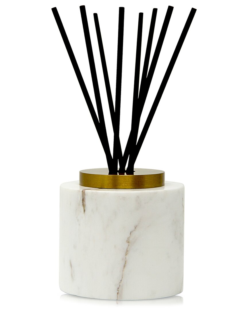 Vivience White Marble Reed Diffuser, "zen Tea" Scent