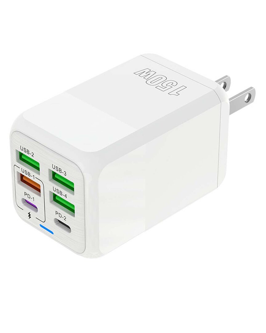 3p Experts 6-port Usb Charging Hub In White