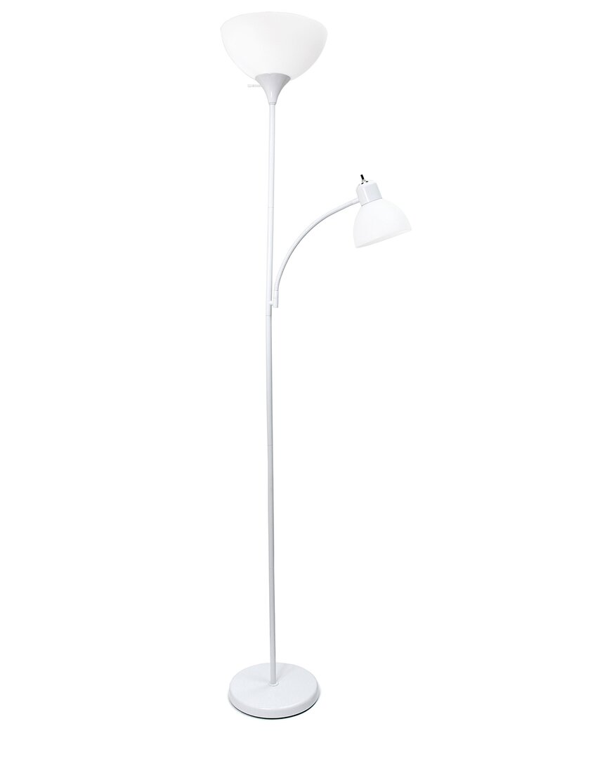 Lalia Home Essentix 71.5in Tall Traditional 2 Light Mother Daughter Metal Floor Lamp In White