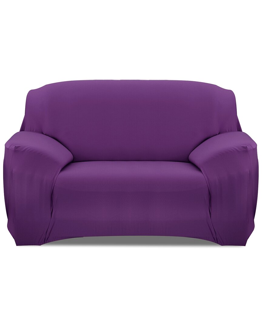 Shop Fresh Fab Finds Printed Stretch Sofa Cover In Purple