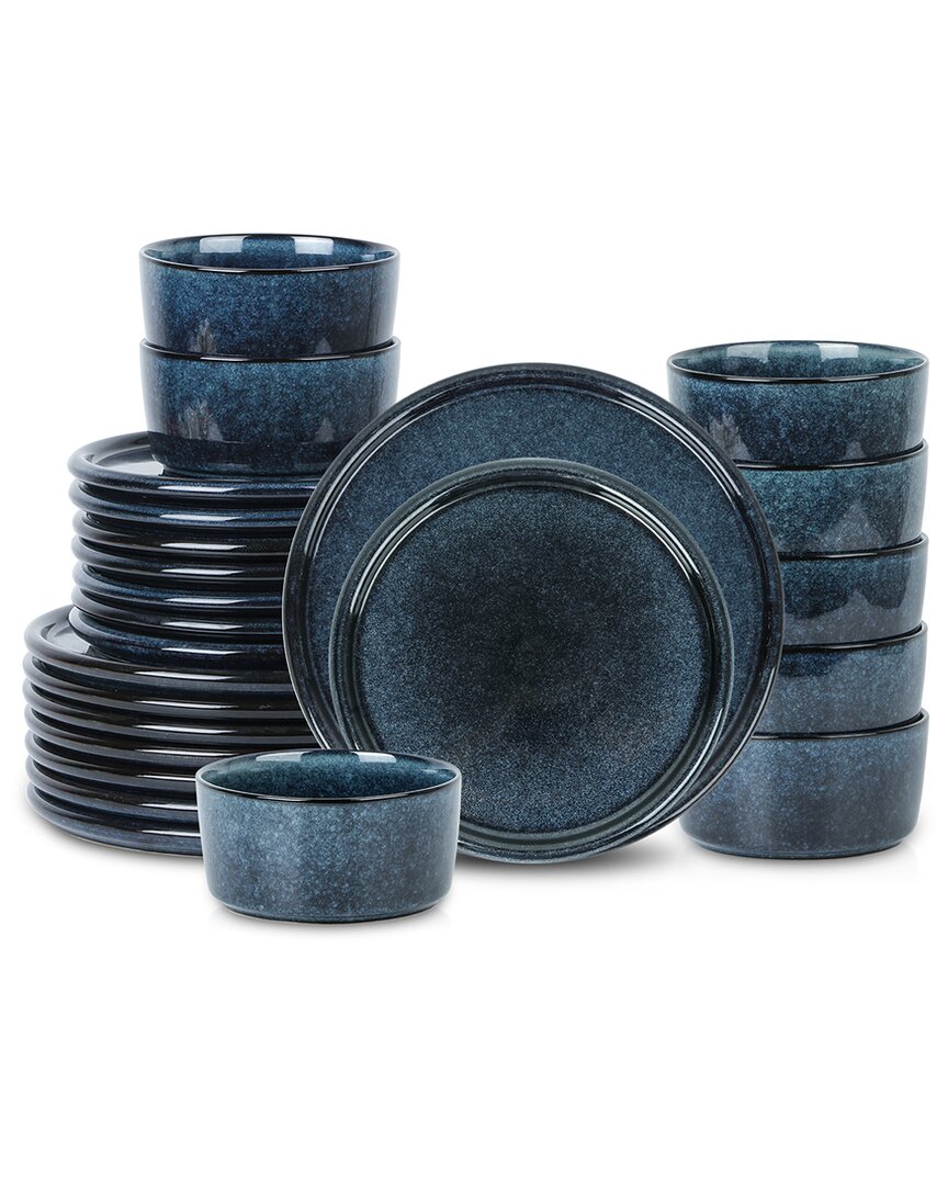 Stone Lain Eden 24pc Dinnerware Set Dark Blue