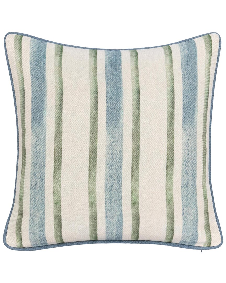 Classic Home Digital Print Harbor Linen Twill Throw Pillow In White