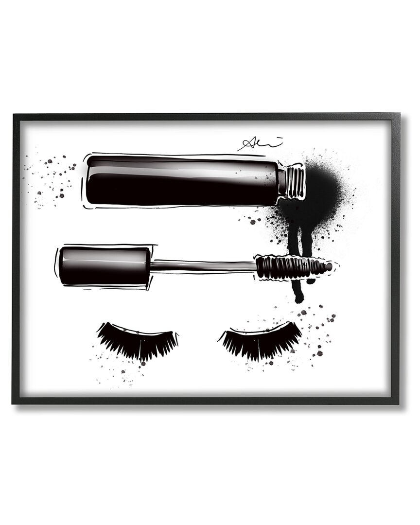 Stupell Glam Mascara Lashes Makeup Framed Giclee Wall Art By Alison Petrie