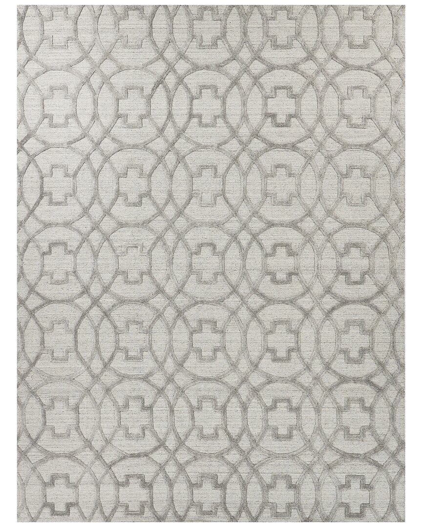 Exquisite Rugs Windsor Hand-loomed New Zealand Wool & Bamboo Silk Light Area Rug In Silver