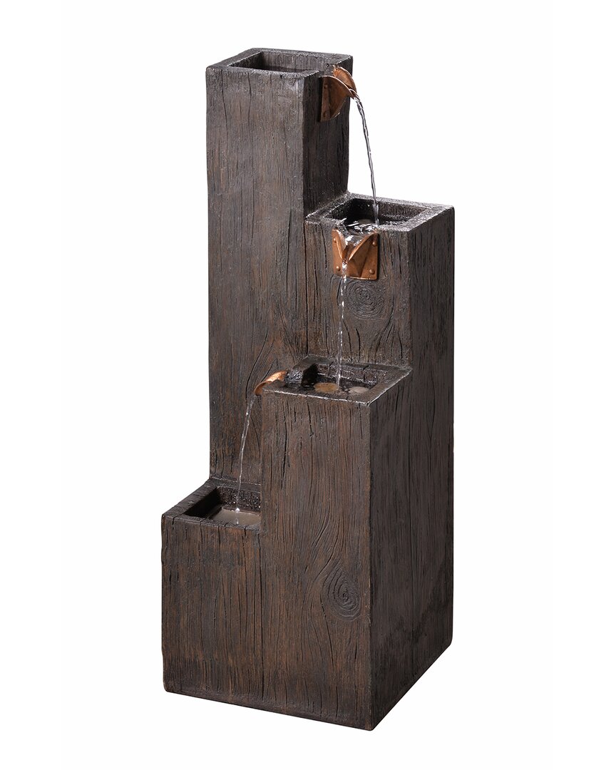 Kenroy Home Lincoln Cascading Floor Fountain In Brown