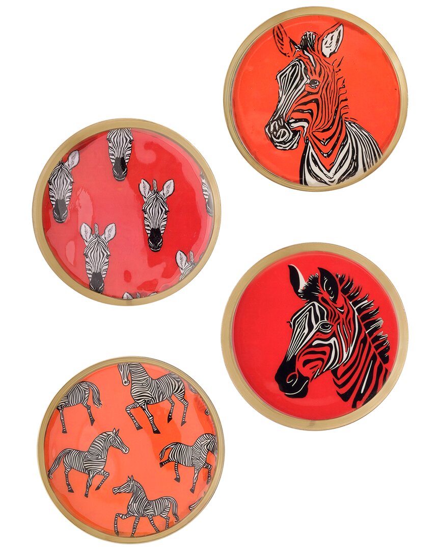 Tiramisu Set Of 4 Metal Coasters In Multi