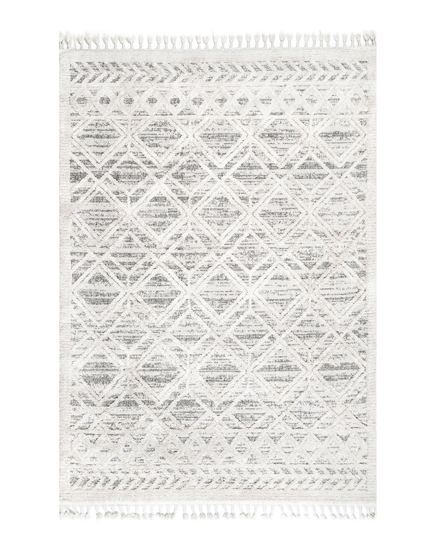 Nuloom Ansley Shaggy Lattice Tassel Rug
