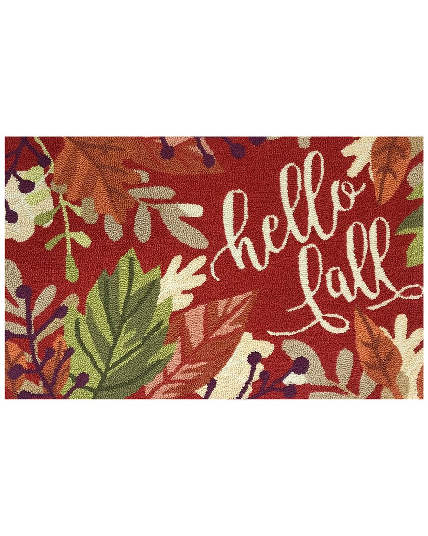The Rug Market Hello Leaves 30x48 Doormat In Red