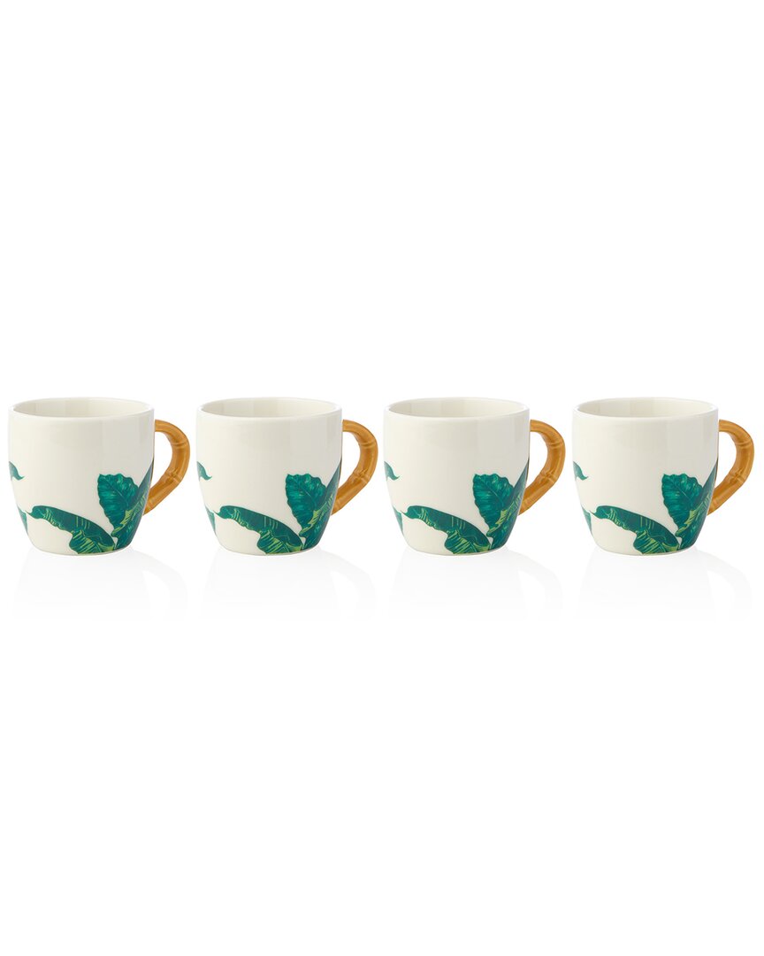 Shop Godinger Set Of 4 Jill Zarin Palm Beach Espresso Mugs In White