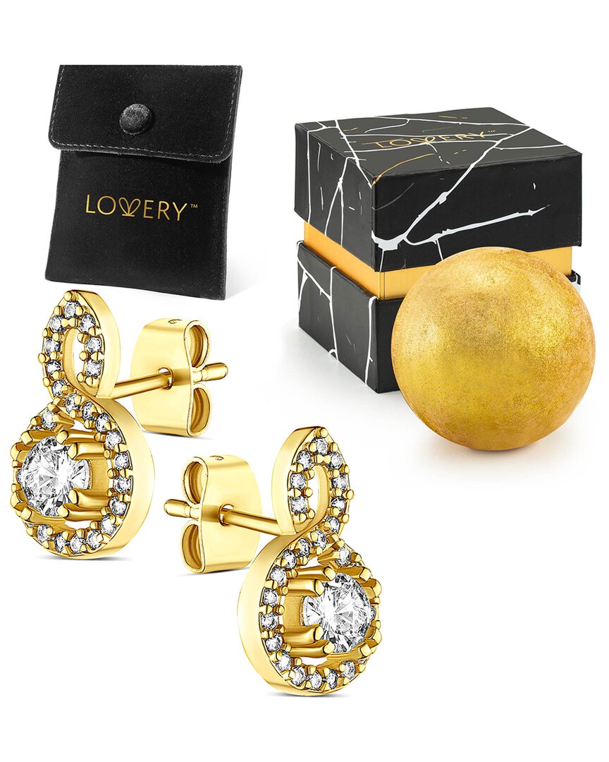 Lovery 14k Plated Earring Set With Cz Stones In Multi