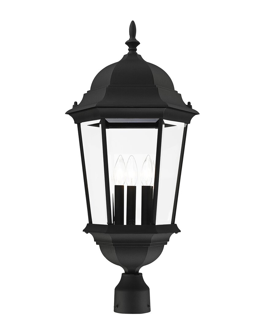 Livex Lighting 3-light Textured Black Outdoor Post Top Lantern