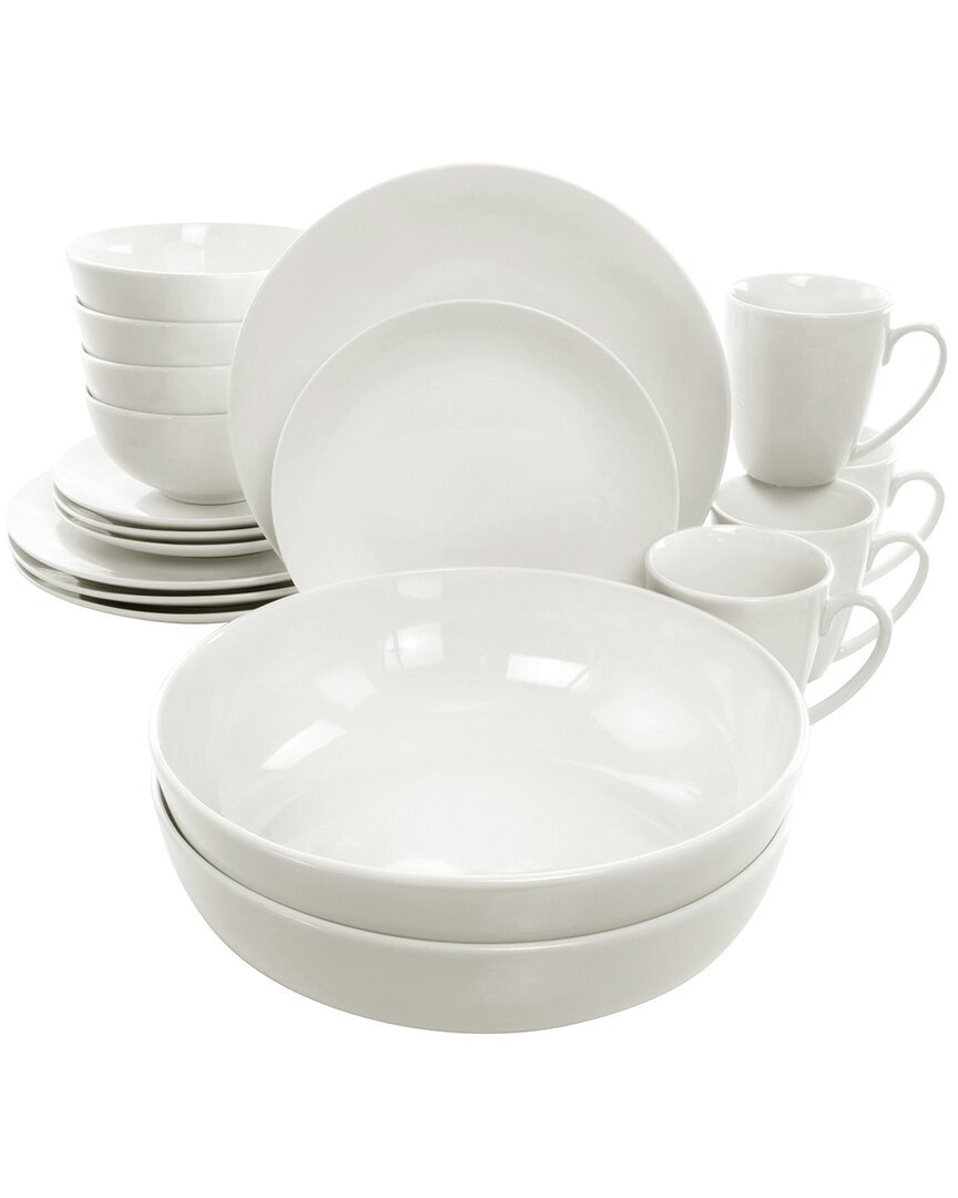 Elama Iris 18pc Porcelain Dinnerware Set With 2 Large Se