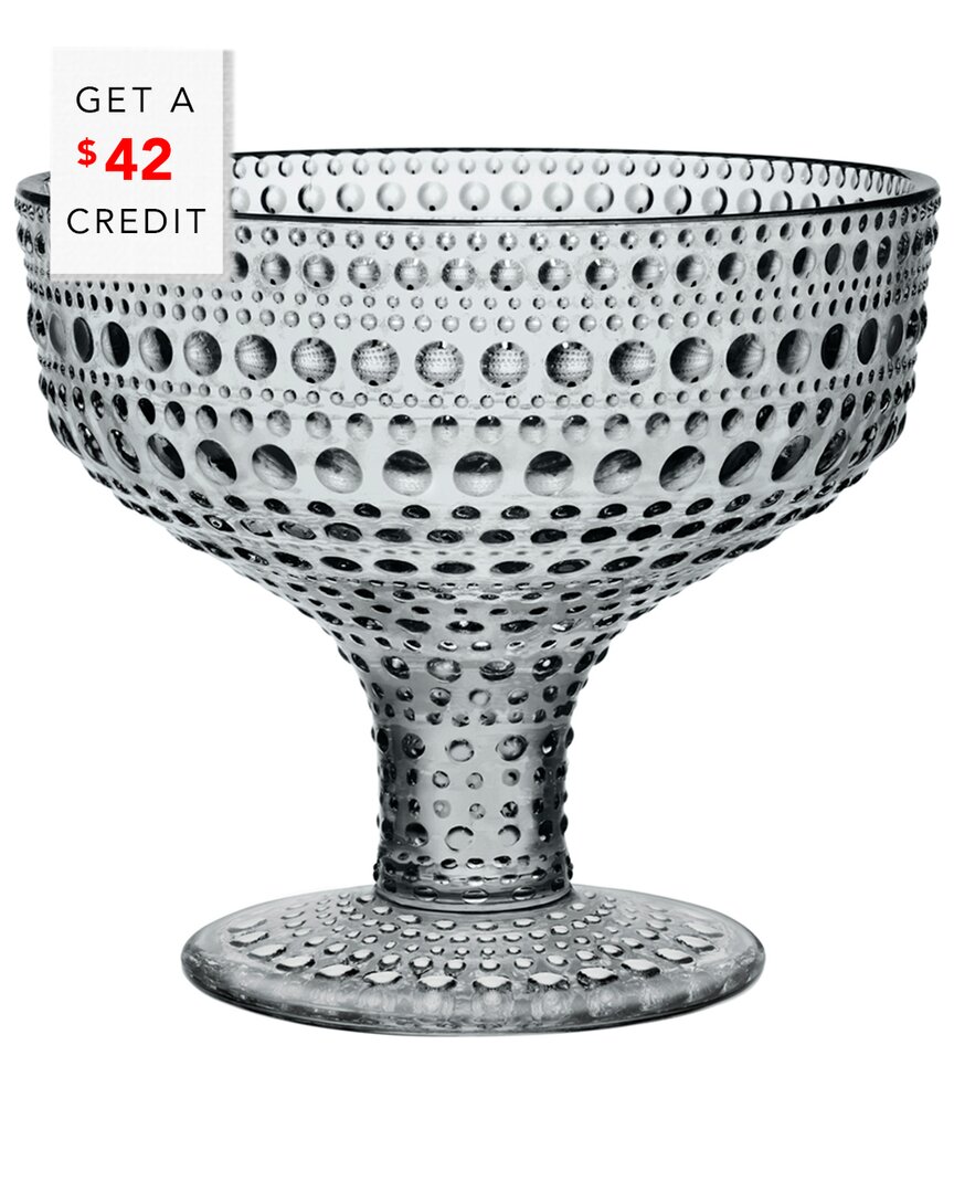 Iittala Kastehelmi Footed Bowlwith $42 Credit In Gray