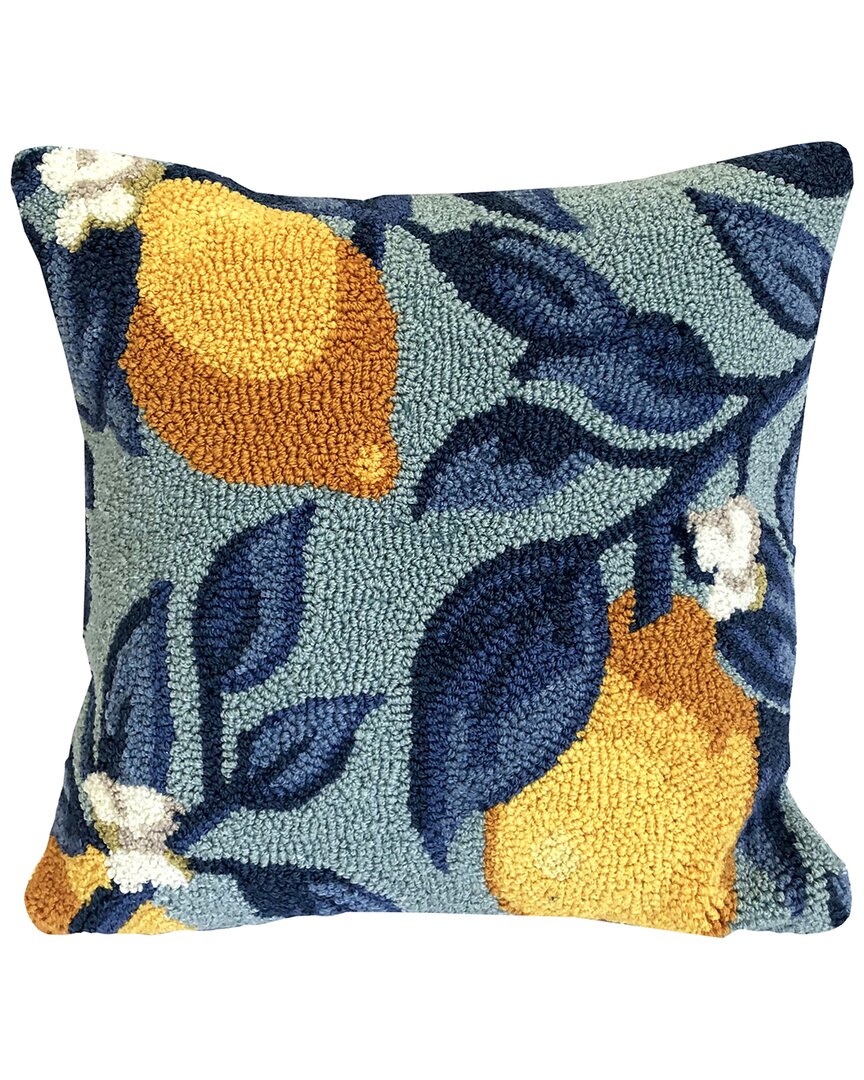 The Rug Market Lemon Vine Indoor/outdoor Pillow In Blue