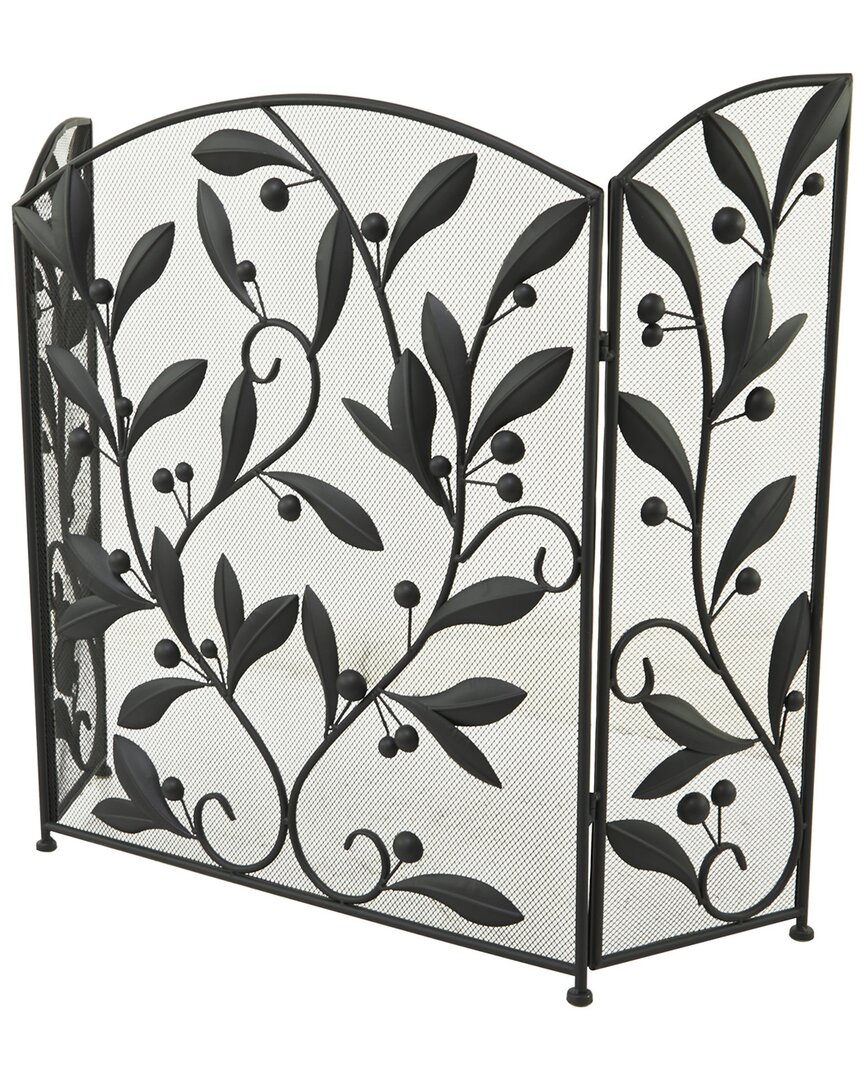 Peyton Lane Black Metal Traditional Fireplace Screen In Black