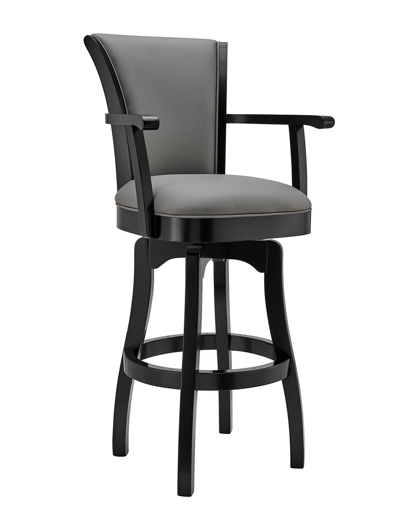 Armen Living Raleigh Arm 26in Counter Height Swivel Barstool In Gray