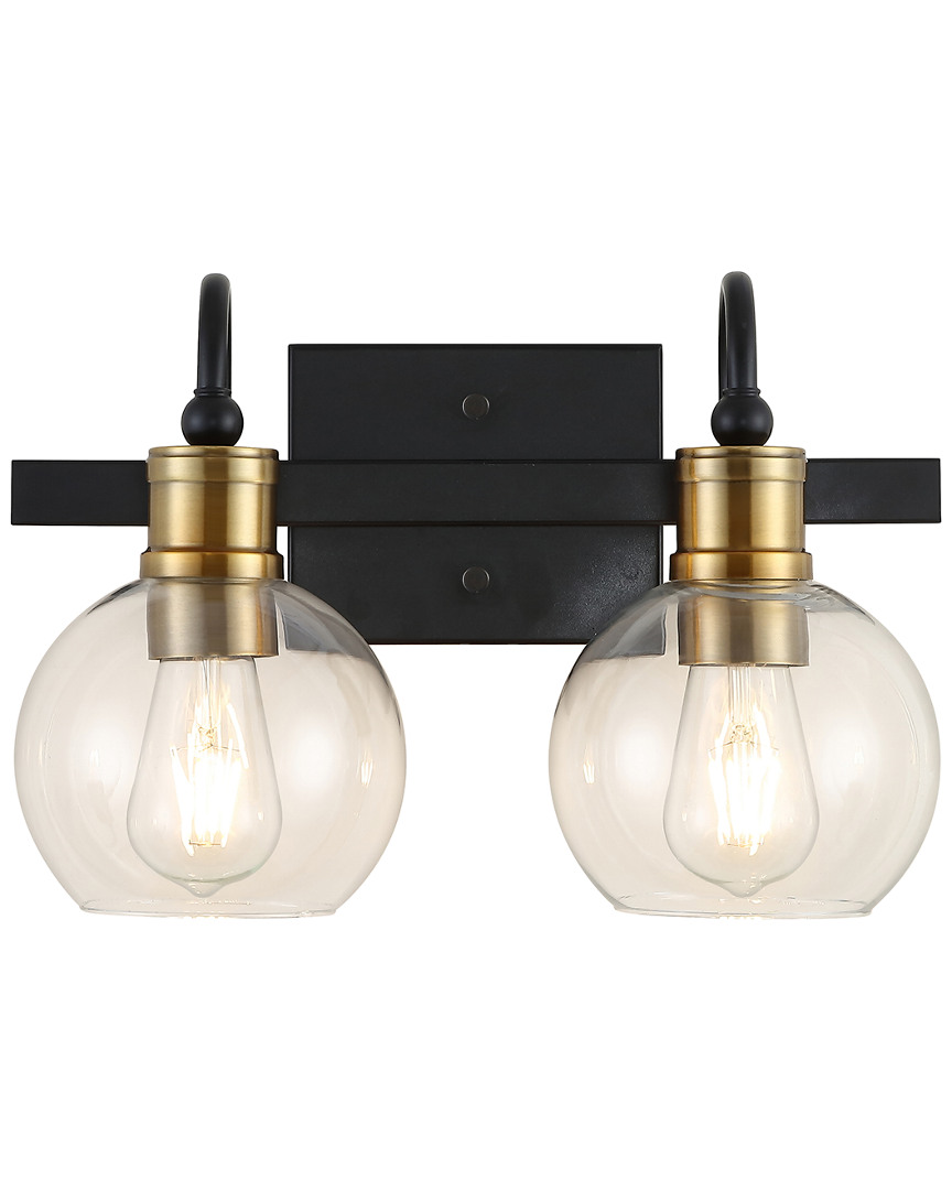 Jonathan Y Marais 14.5in 2-light Iron/glass Rustic Vintage Led Vanity Light In Metallic