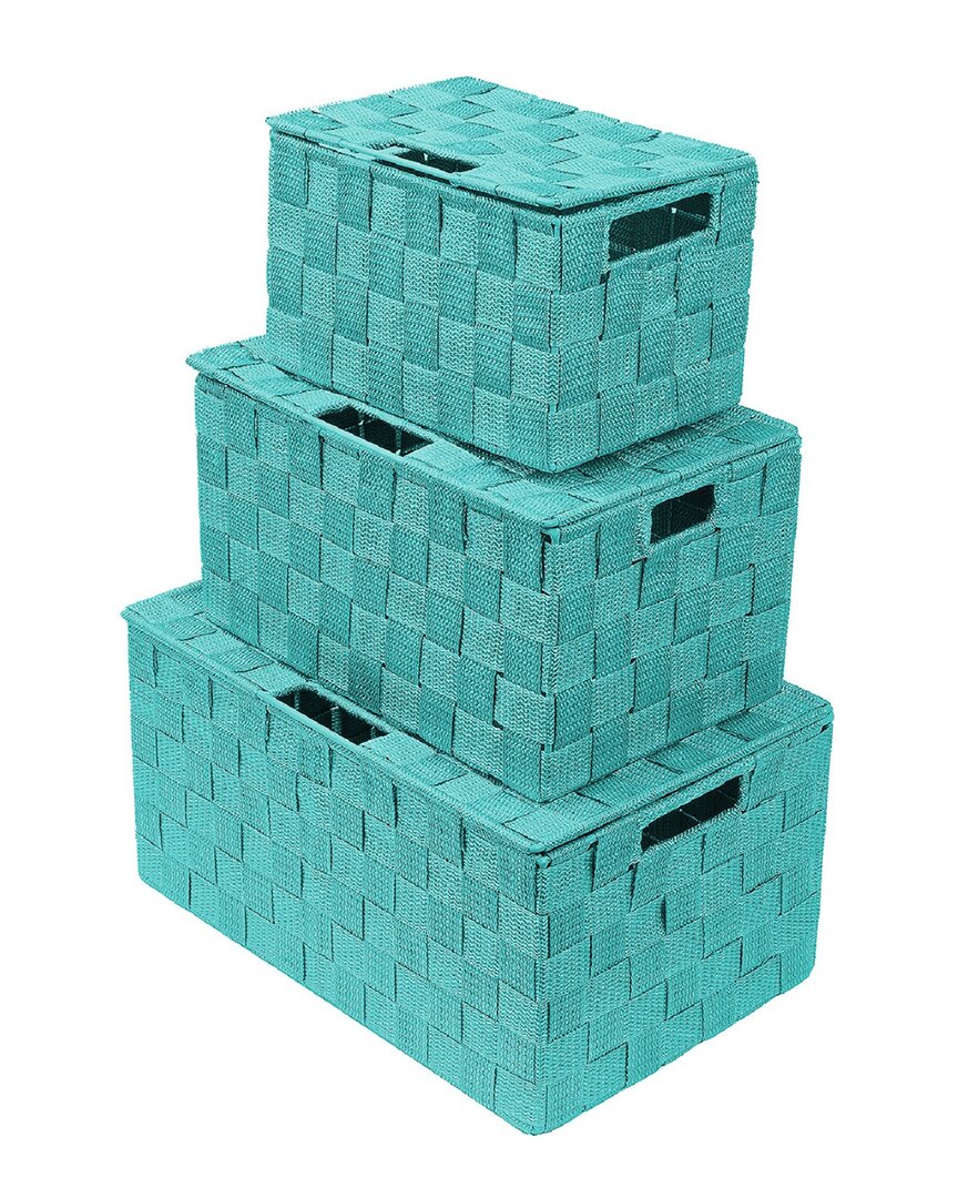 Sorbus Set Of 3 Weave Stackable Basket Set In Nocolor