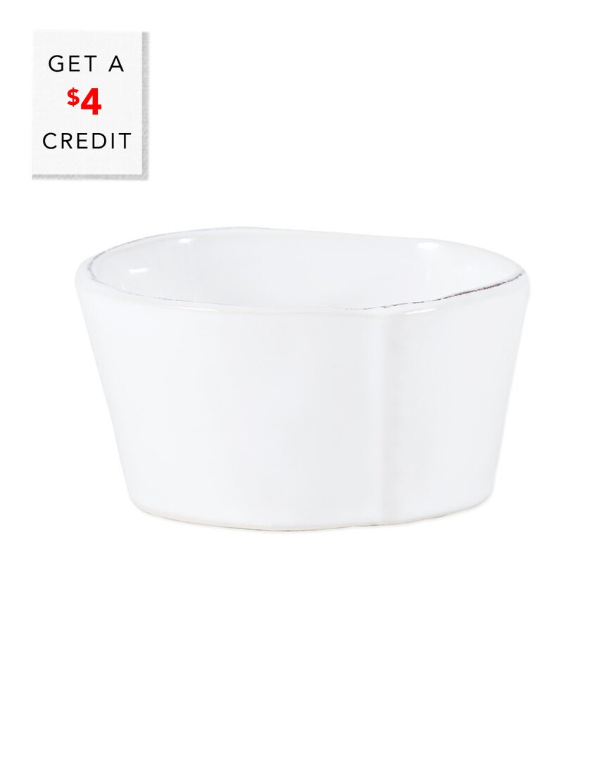 Vietri Lastra White Condiment Bowl With $3 Credit In White