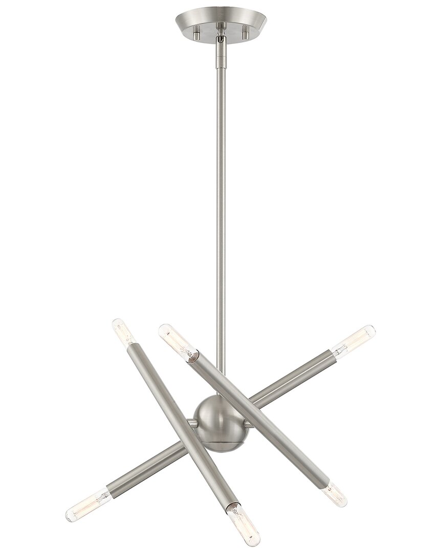 Livex Lighting 6-light Brushed Nickel Pendant Lantern