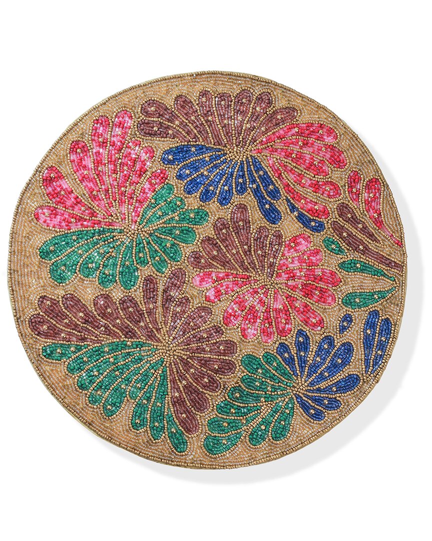Tiramisu Autumn Bloom Beaded Placemat In Multi