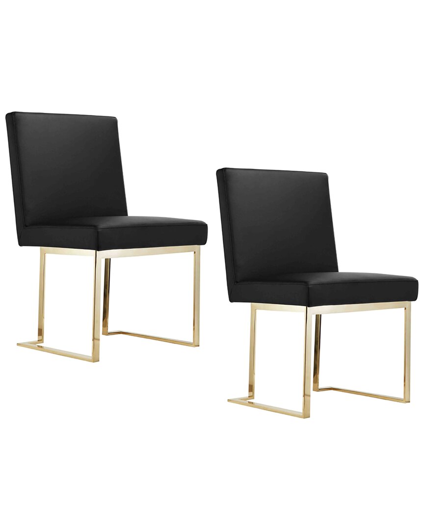 Pangea Home Gold Dexter Side Chair Black (set Of 2)