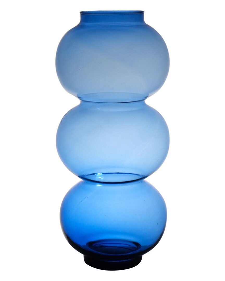 Bidkhome Round Trio Low Neck Mouthblown Recycled Glass Vase