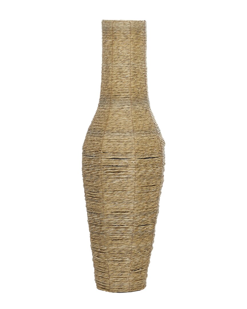 Peyton Lane Brown Faux Seagrass Coastal Style Floor Vase | ModeSens