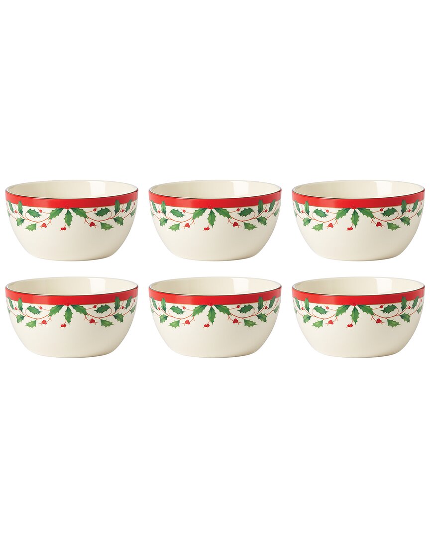 Shop Lenox Holiday 6pc Dessert Bowl Set In Multicolor