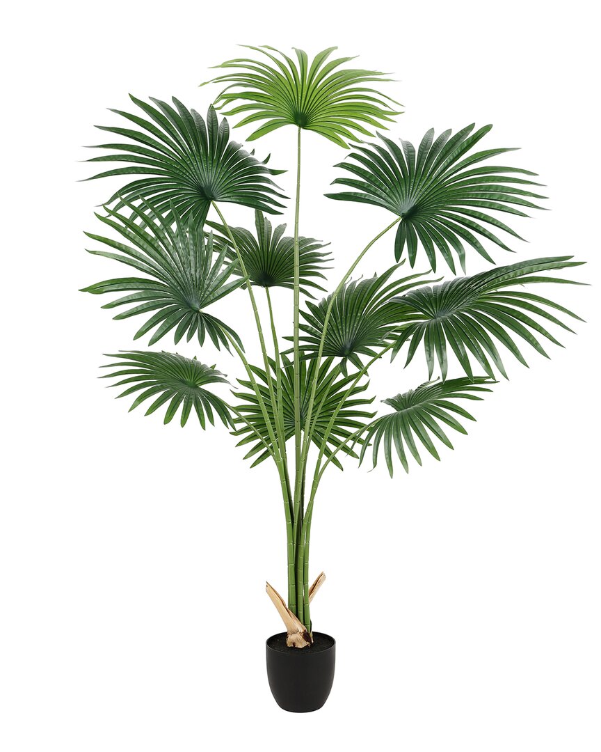 Safavieh Faux 72in Potted Palm Tree In Green