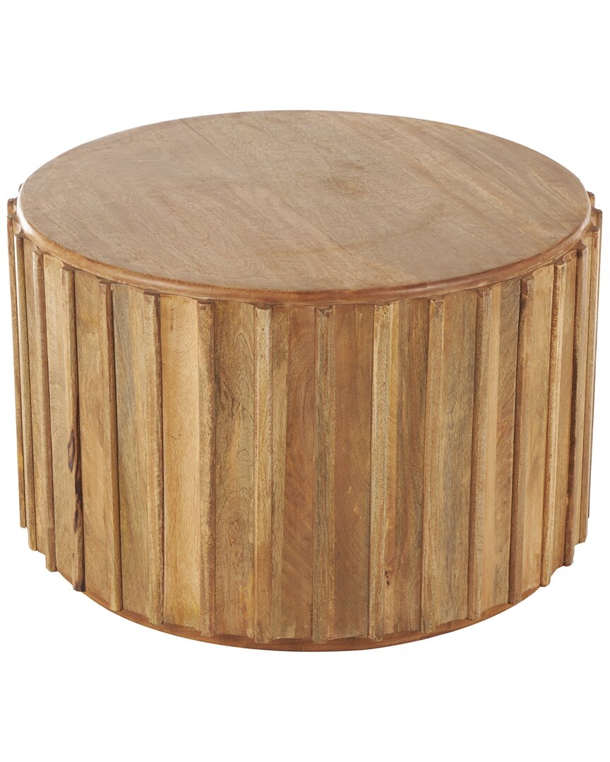 Peyton Lane Handmade Wooden Coffee Table With Slatted Grooved Sides
