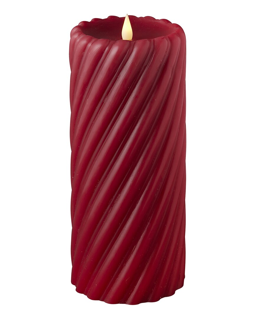 Seasonal Llc Swirl Motion Flameless Candle In Red