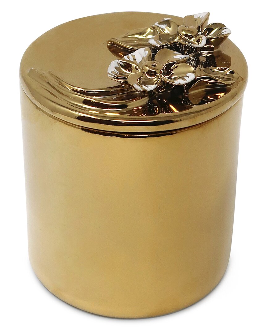 Vivience Decorative Candle With Flower Lid