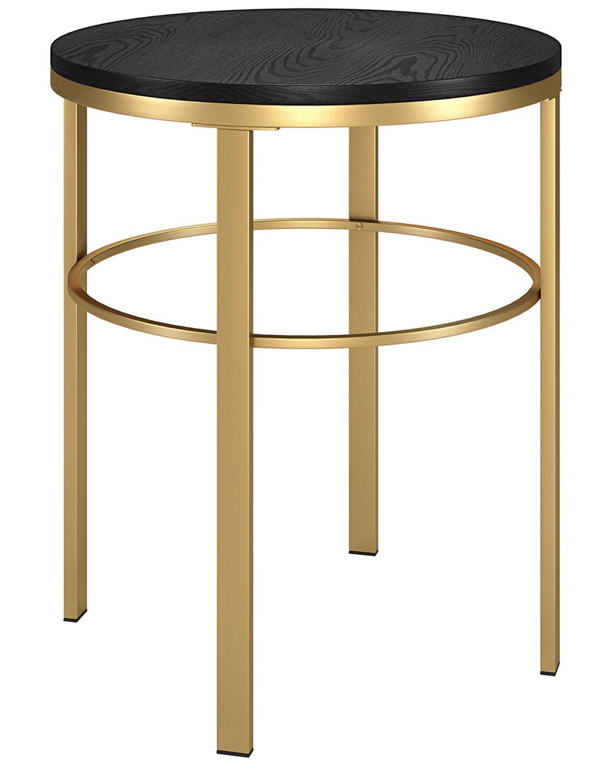 Abraham + Ivy Gaia 20 Wide Round Side Table With Mdf Top In Bra In Gold