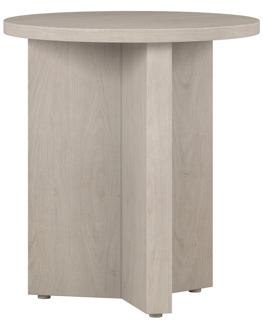 Abraham + Ivy Anders 20 Wide Round Side Table In Alder White