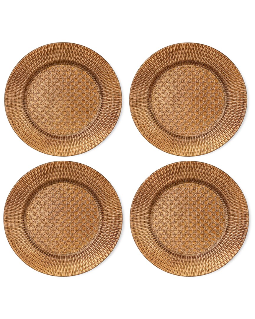 American Atelier Weaver Plated Set Of 4 Charger Plates In Metallic