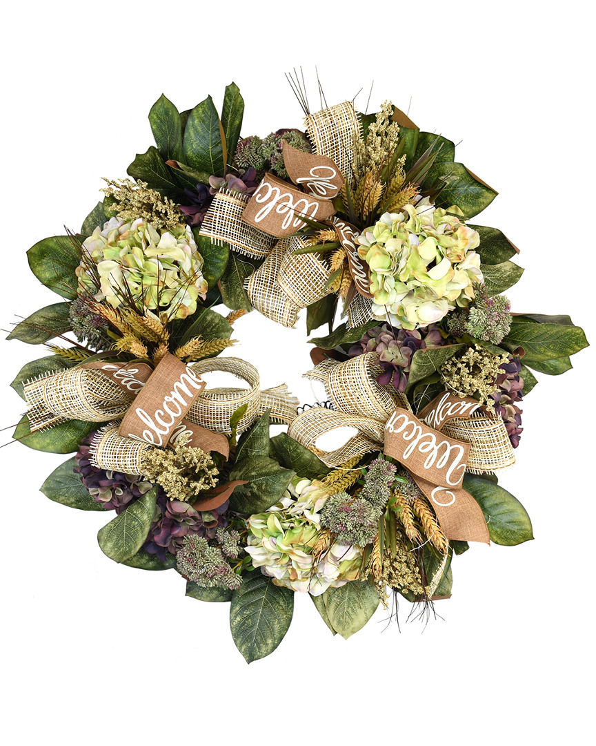 Creative Displays 29in Green Mixed Floral Magnolia Wreath