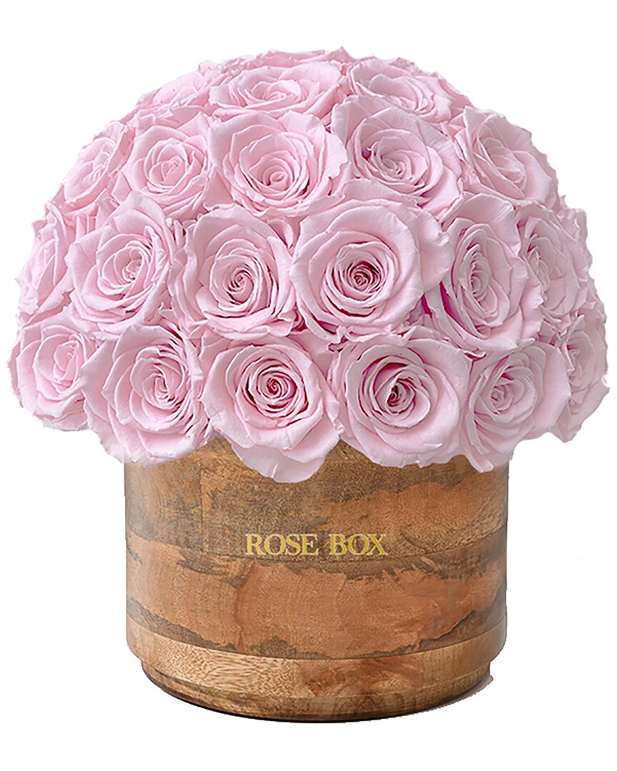 Shop Rose Box Nyc Custom Rustic Classic Half Ball With Light Pink Roses