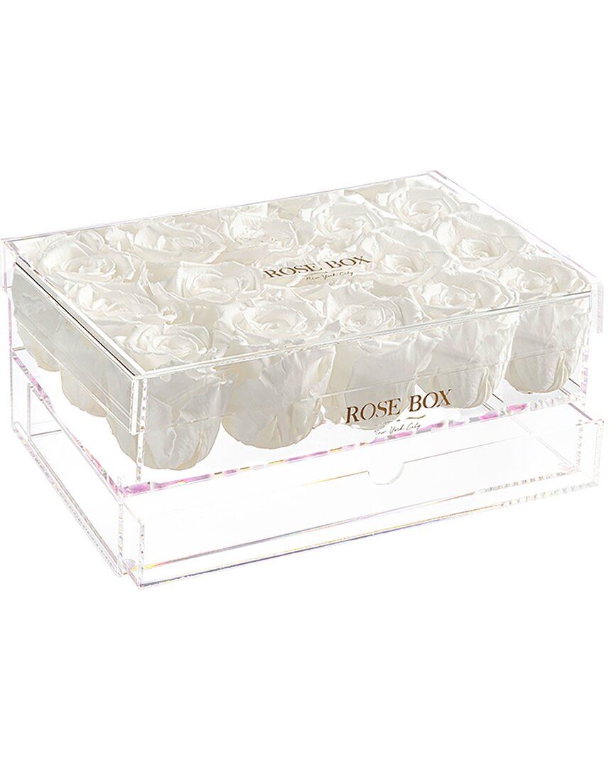 Rose Box Nyc 15 Pure White Roses Jewelry Box