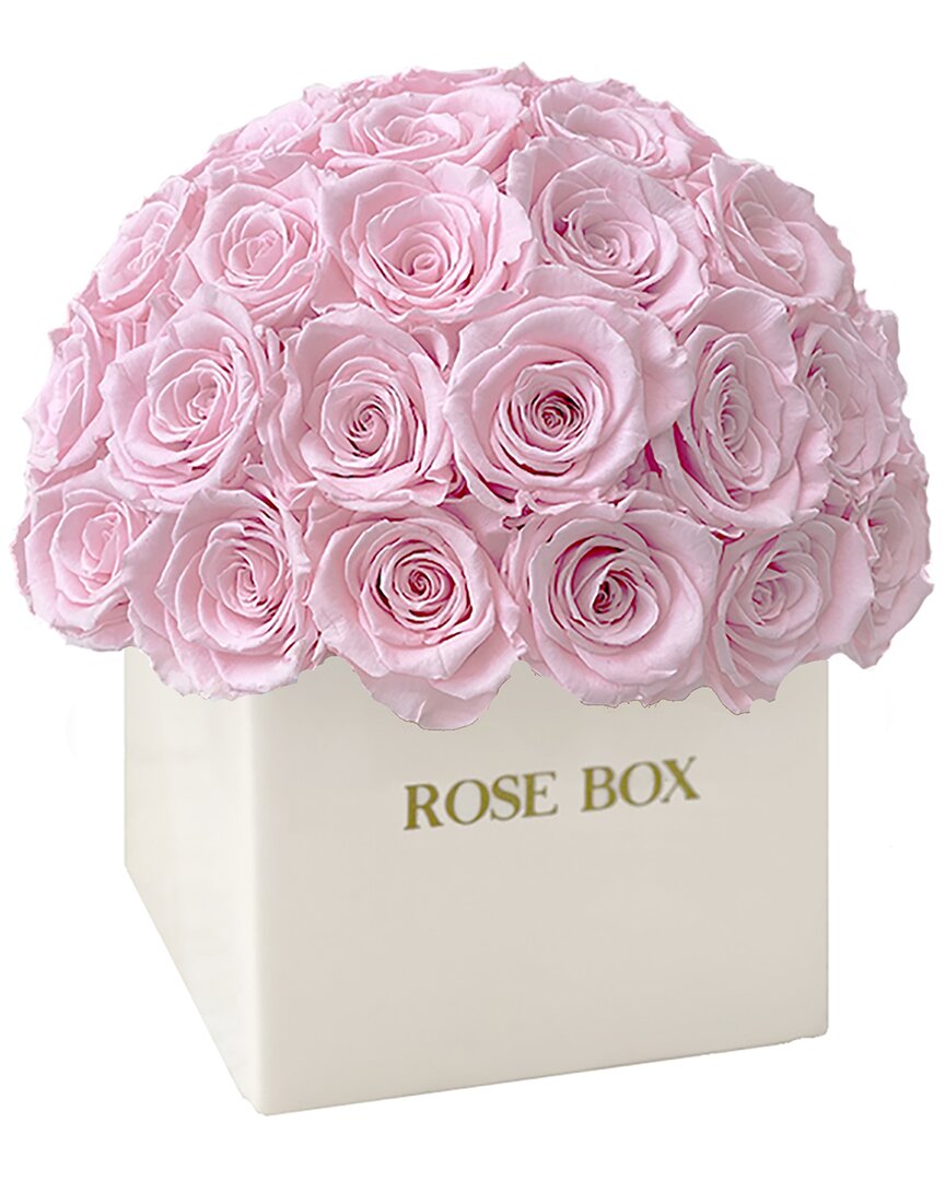 Shop Rose Box Nyc Custom Ceramic Square Classic Half Ball With Light Pink Roses