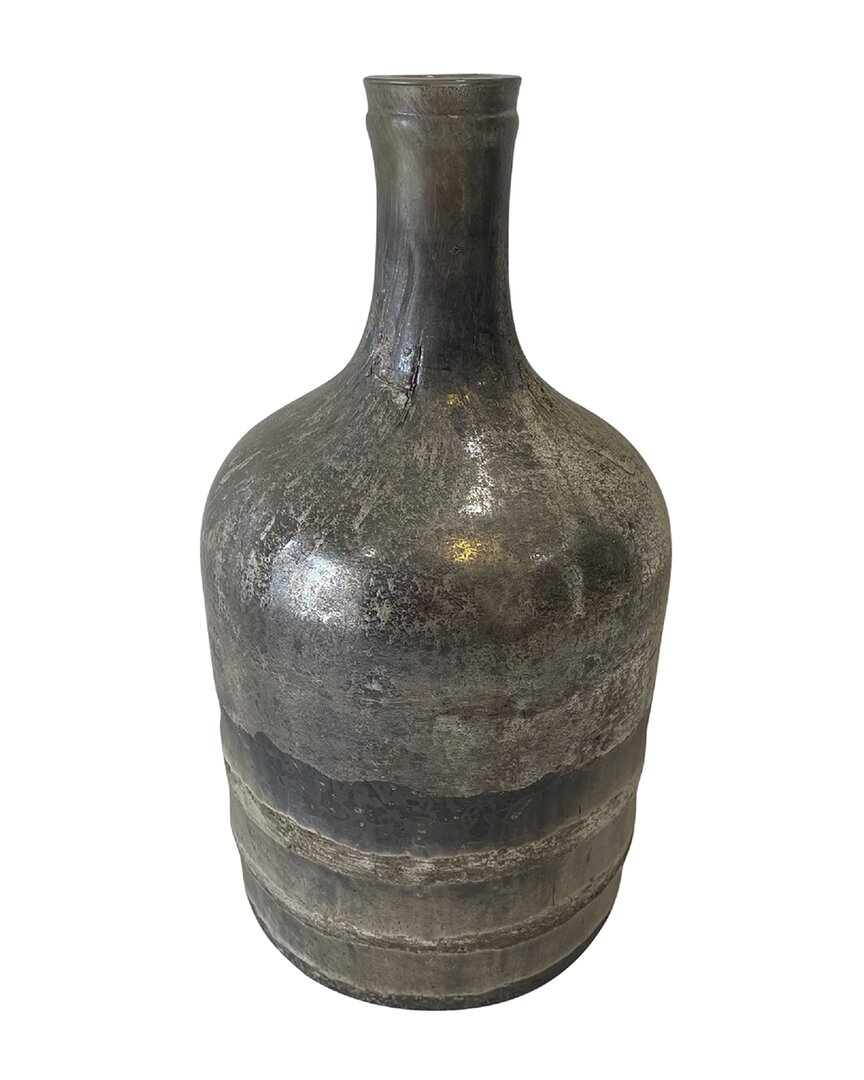 Bidkhome Decorative Silver Glass Bottle/vase