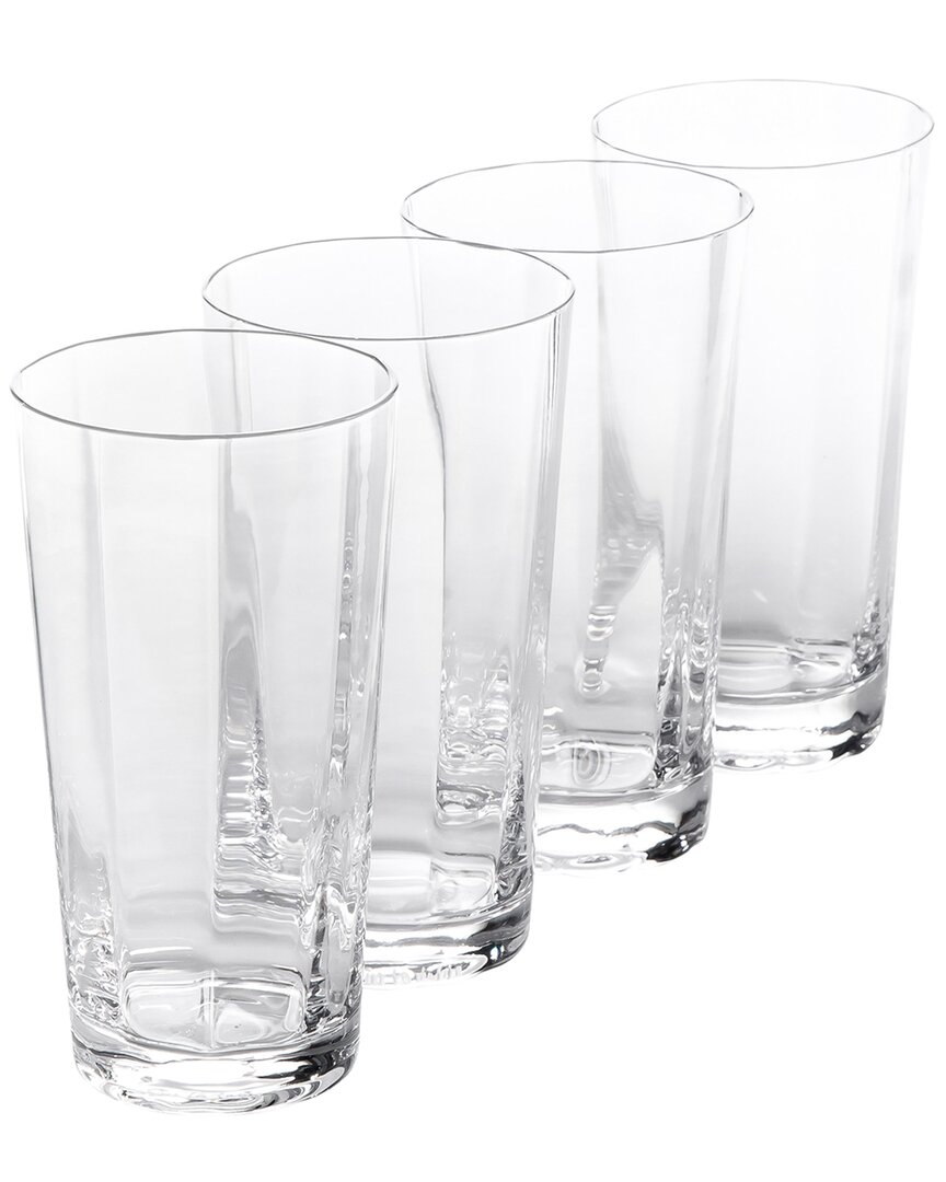 Sur La Table Cambron 4pc Optic High Ball Handmade Glasses