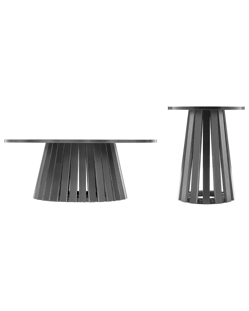MANHATTAN COMFORT MANHATTAN COMFORT 2PC MODERN LAYLA 35.4IN COFFEE & END TABLE 