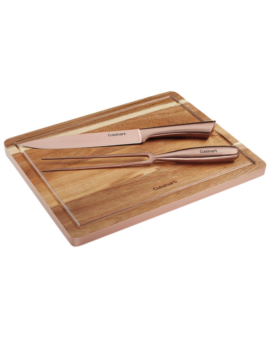 Cuisinart 3pc Rose Gold Carving Set In Gold