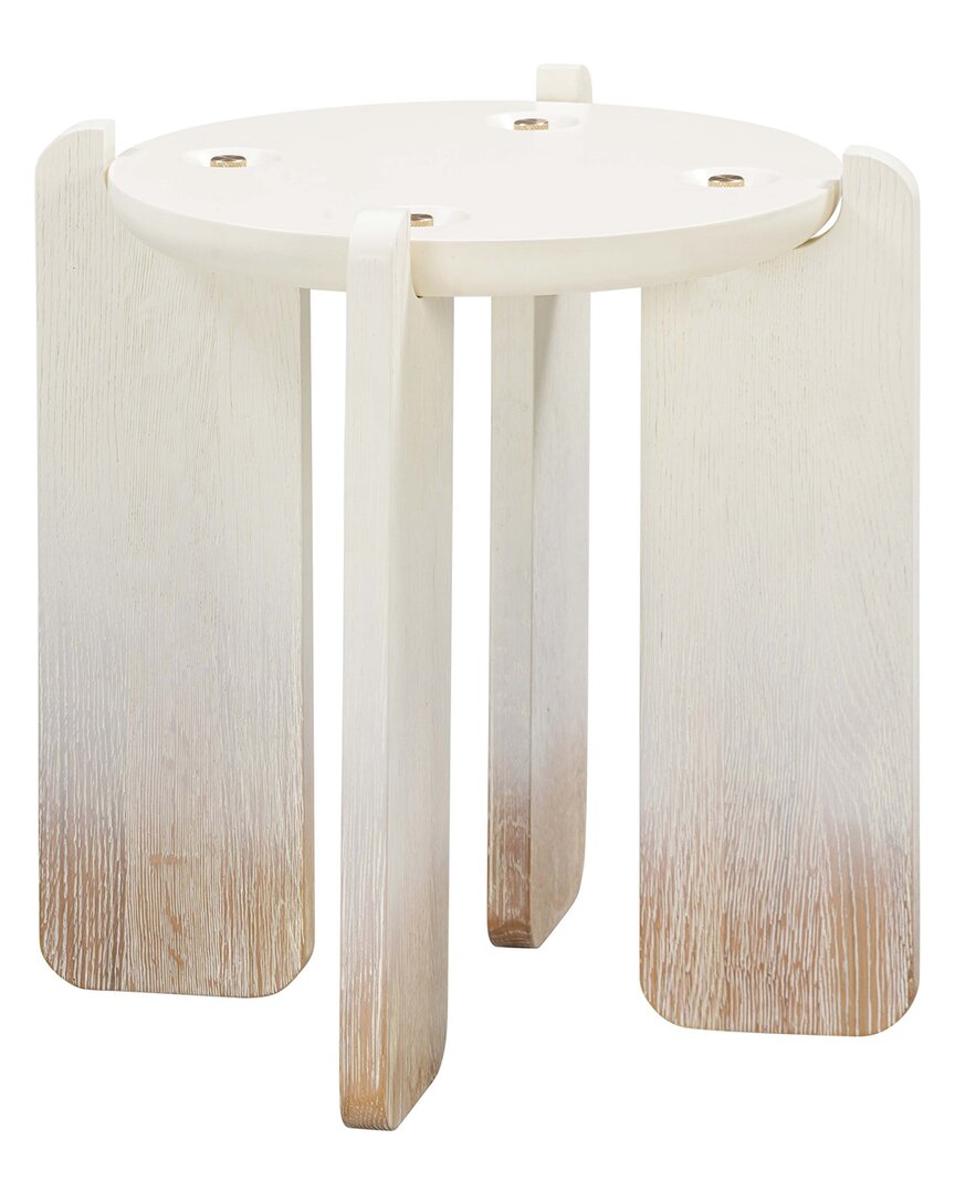 Tov Furniture Gloria Oak Side Table In White