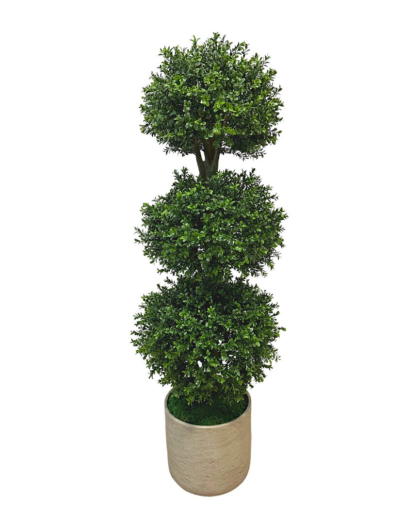 Creative Displays Green Boxwood Topiary In Fiberstone Planter