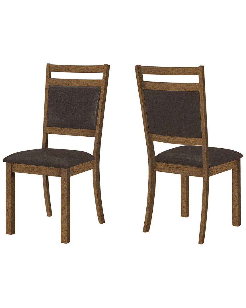 Monarch Specialties Set Of 2 Dining Chairs In Brown